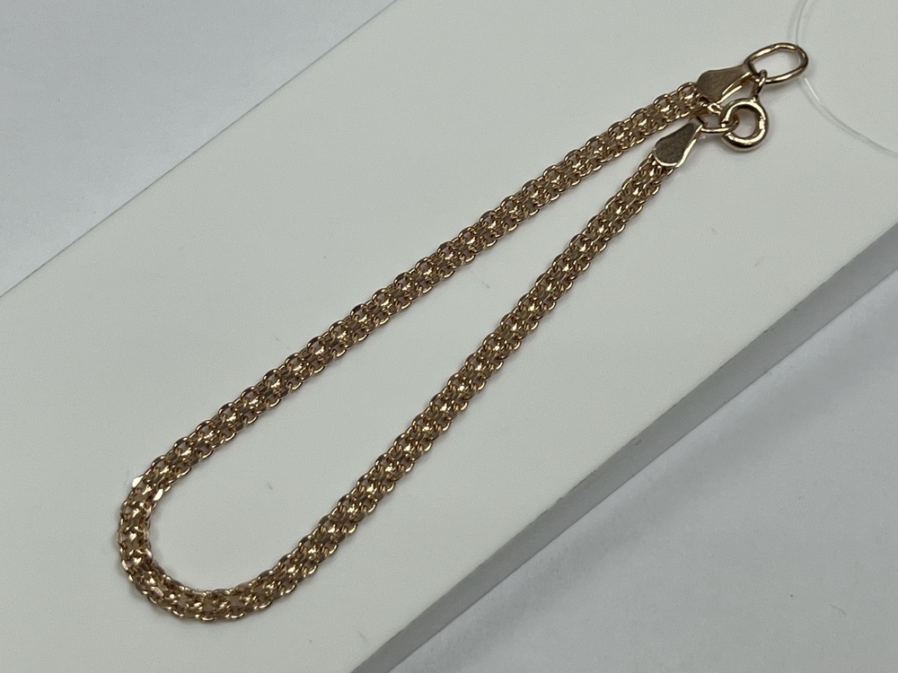 7050202П-17 БРАСЛЕТ ПУСТОТЕЛЫЙ Бисмарк машинный (Au 585)