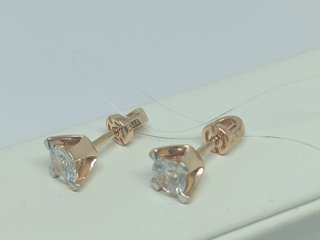 СЕРЬГИ ПУСЕТЫ с камнем (Au 585)