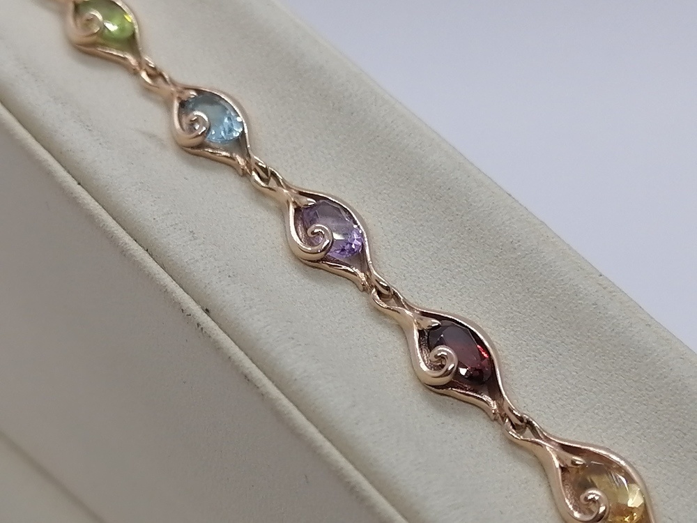 Б585 БРАСЛЕТ С КАМНЯМИ (Au 585)