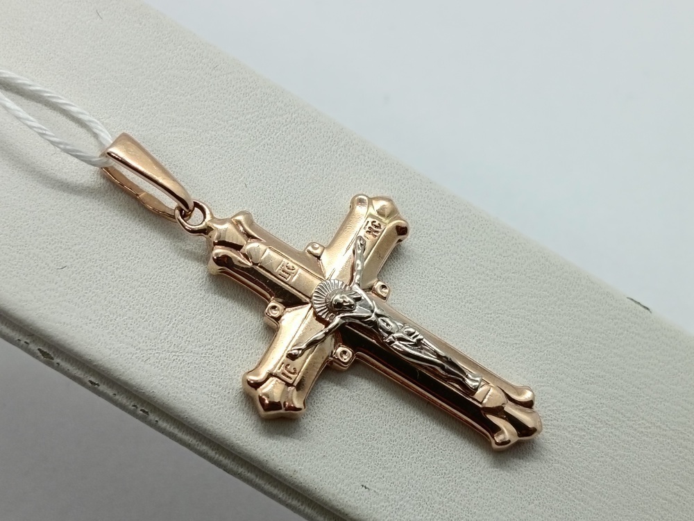 ПОДВЕСКА КРЕСТ БЕЗ КАМНЯ (Au 585)