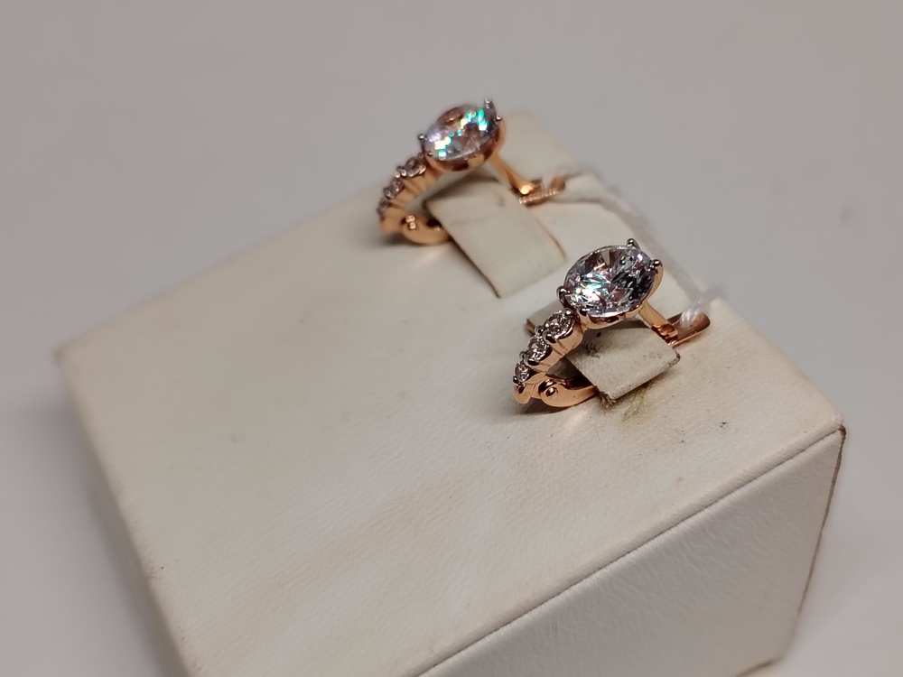 СКМИ585 СЕРЬГИ С КАМНЯМИ (Au 585)