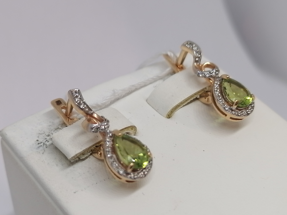 СКМИ585 СЕРЬГИ С КАМНЯМИ (Au 585)