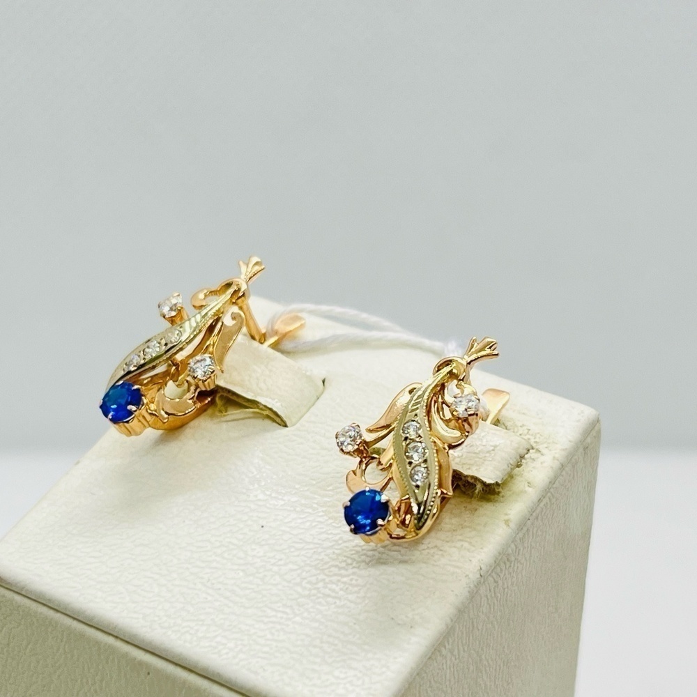 СКМИ585 СЕРЬГИ С КАМНЯМИ (Au 585)