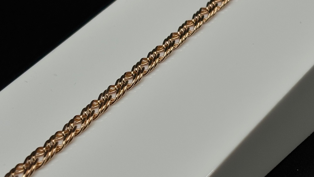 БРАСЛЕТ ПУСТОТЕЛЫЙ Ромб двойной (Au 585)