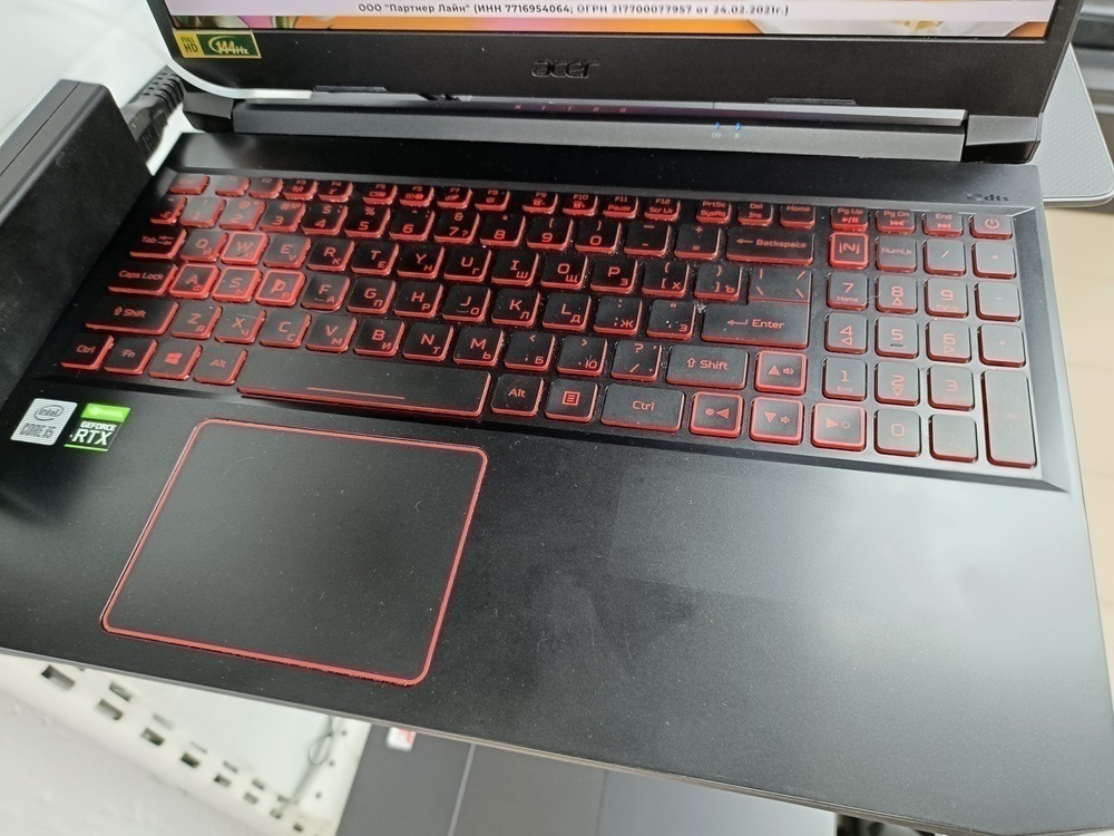 Ноутбук Acer; Core i5-10300H, GeForce RTX 3050 Ti, 16 Гб, 512 GB, Нет