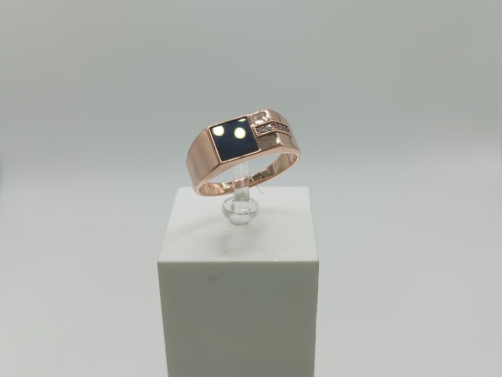 08-540143 КОЛЬЦО ПЕЧАТКА с камнями (Au 585)