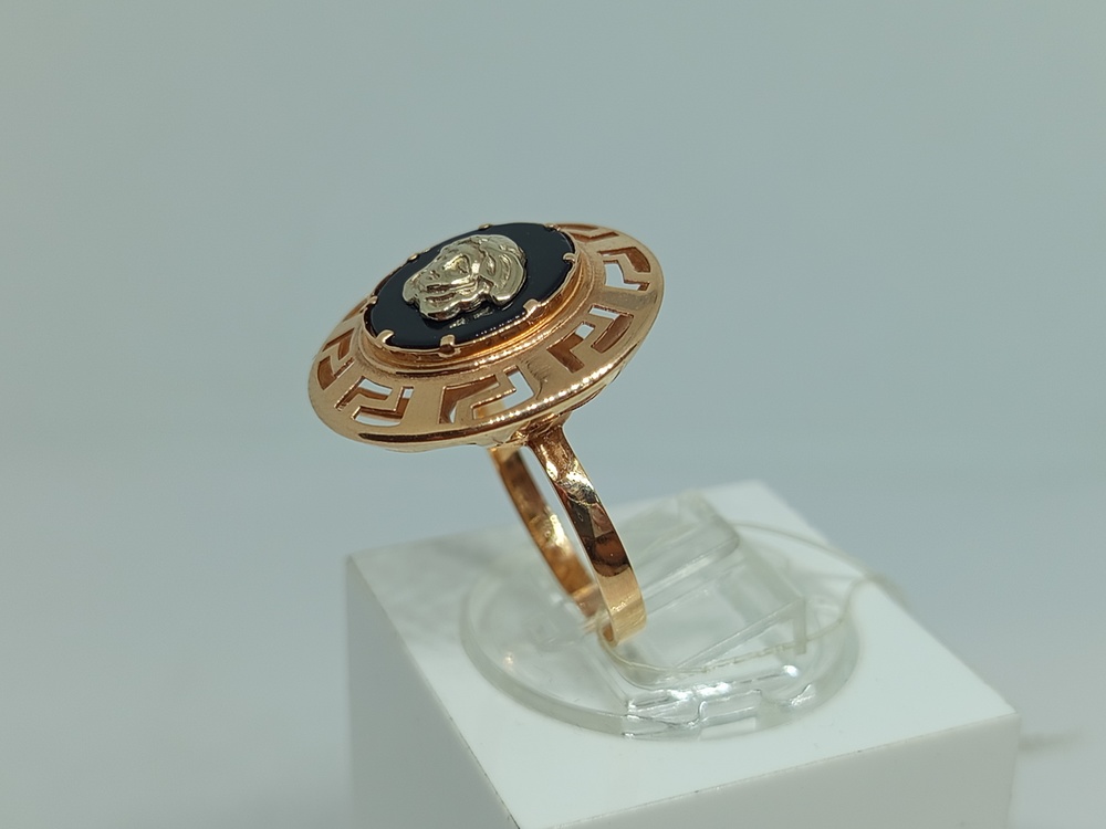 034180 КОЛЬЦО ОНИКС (Au 585) 034180 КОЛЬЦО ОНИКС (Au 585)