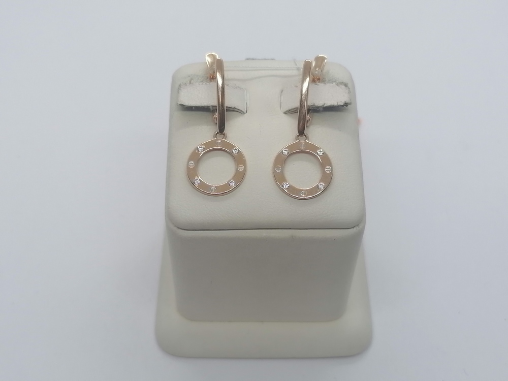 СКМИ585 СЕРЬГИ С КАМНЯМИ (Au 585)