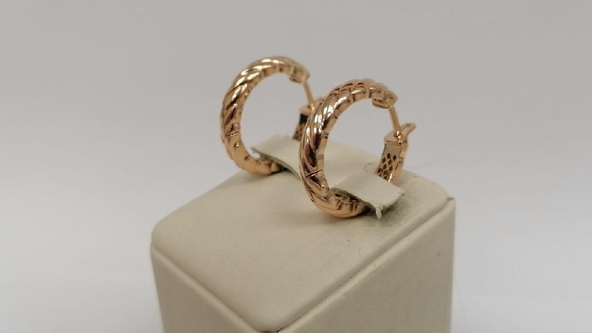 СЕРЬГИ КОНГО Рифленые (Au 585)