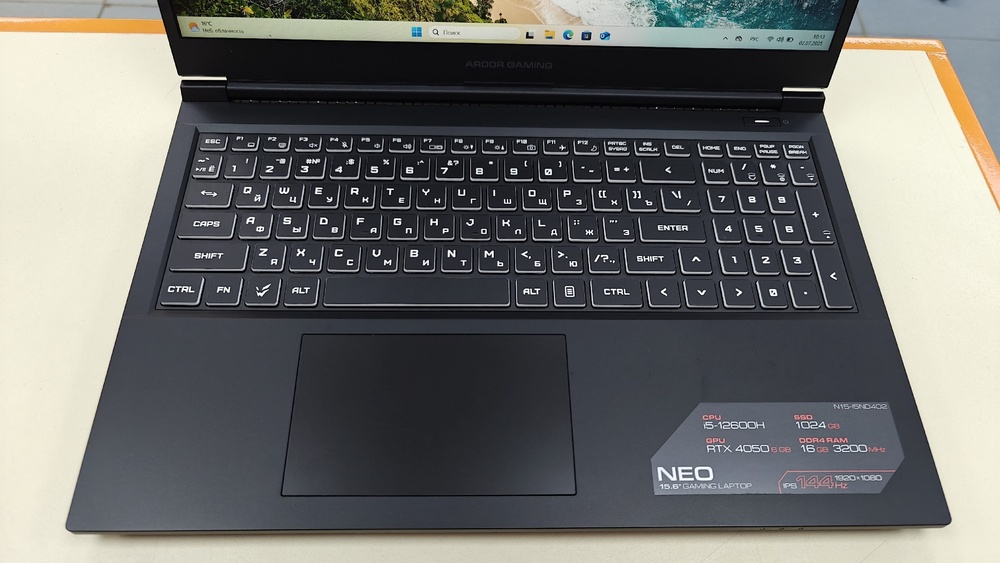 НЕТБУК MSI; Core i5-11260H, GeForce RTX 4050, 16 Гб, 1 Tb, Нет