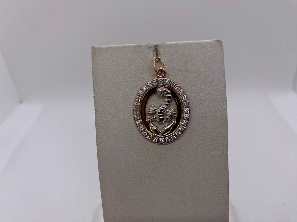 033544 ПОДВЕСКА ЗНАК ЗОДИАКА СКОРПИОН (Au 585)