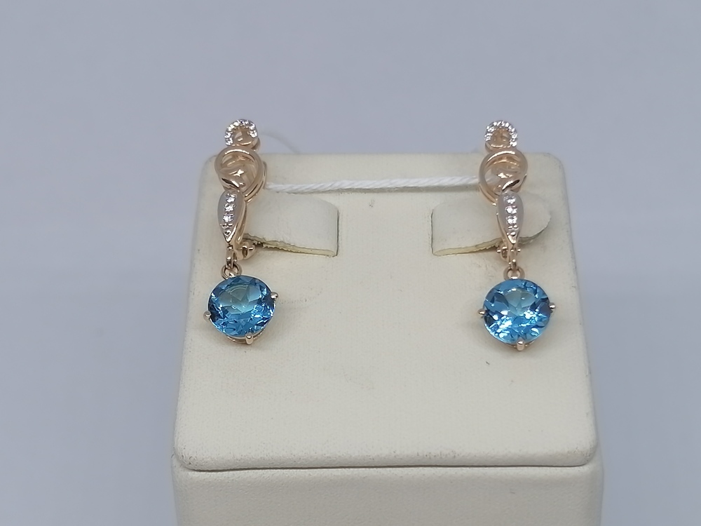 СКМИ585 СЕРЬГИ С КАМНЯМИ (Au 585)