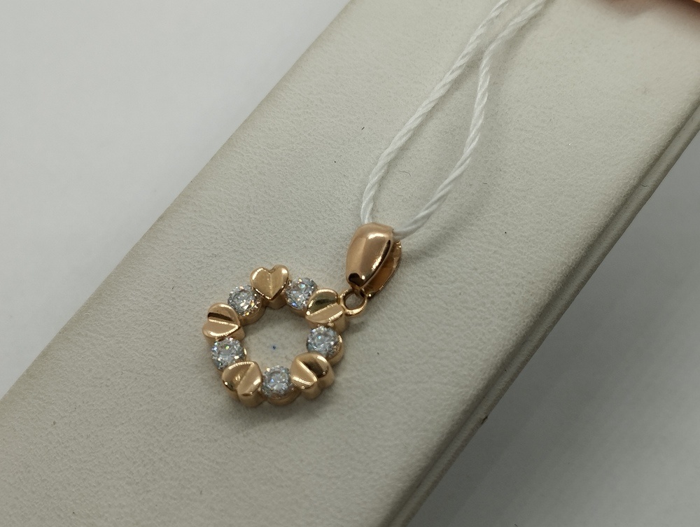 ПОДКМИ585 ПОДВЕСКА С КАМНЯМИ (Au 585)