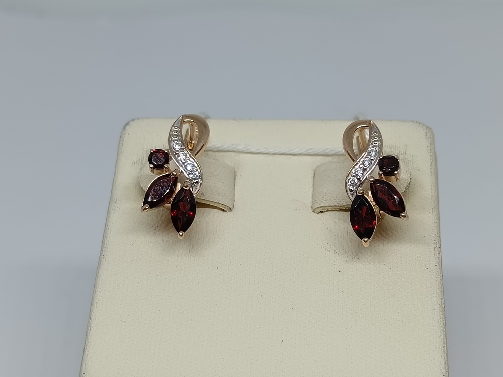 СКМИ585 СЕРЬГИ С КАМНЯМИ (Au 585)