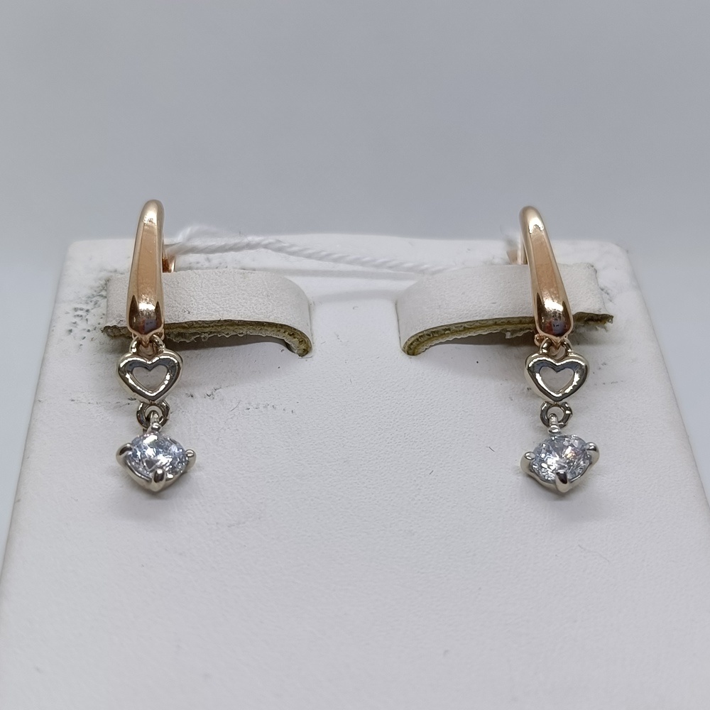 СКМ585 СЕРЬГИ С КАМНЕМ (Au 585)