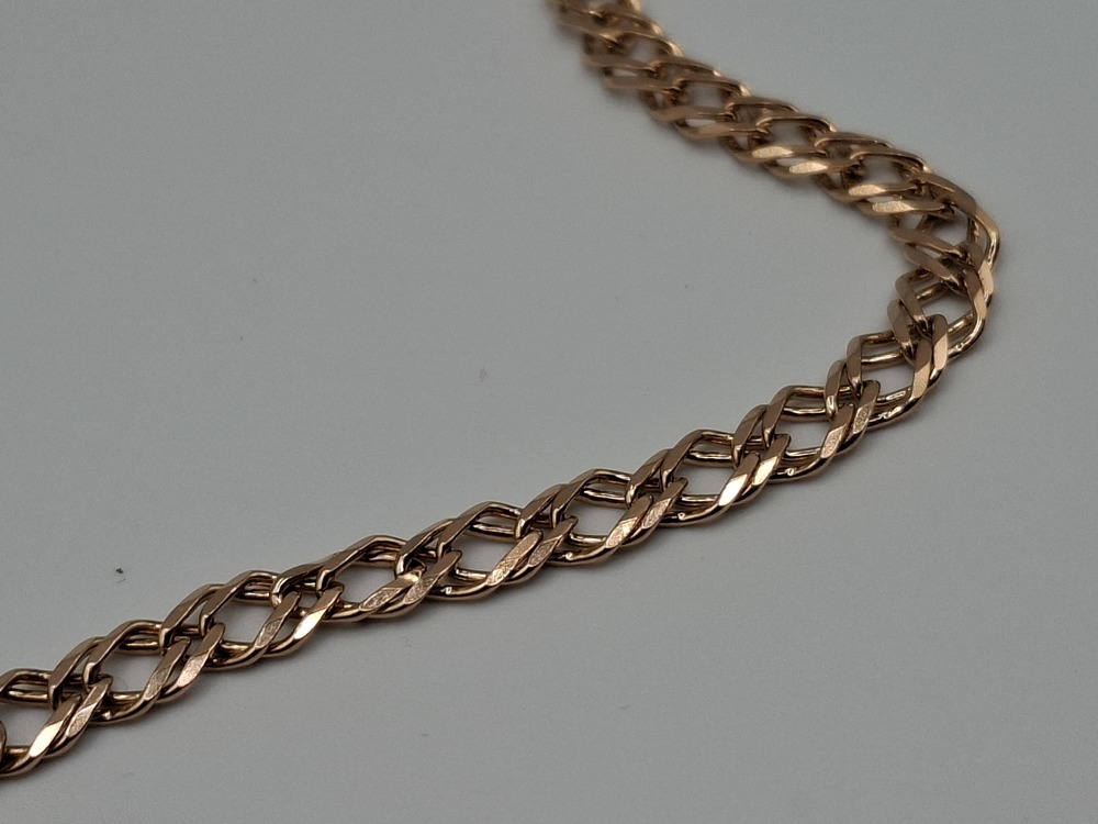 БРАСЛЕТ ПОЛНОВЕСНЫЙ Ромб двойной Au 585