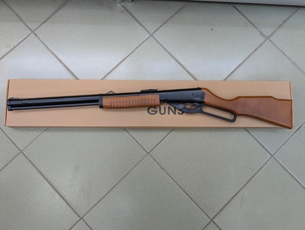 Пневматическая винтовка Borner Lever Action (скоба Генри, дерево, XS-V0W02) кал. 4.5 мм, 3 Дж.