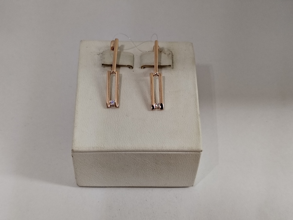 01-217388 СЕРЬГИ С КАМНЕМ (Au 585)