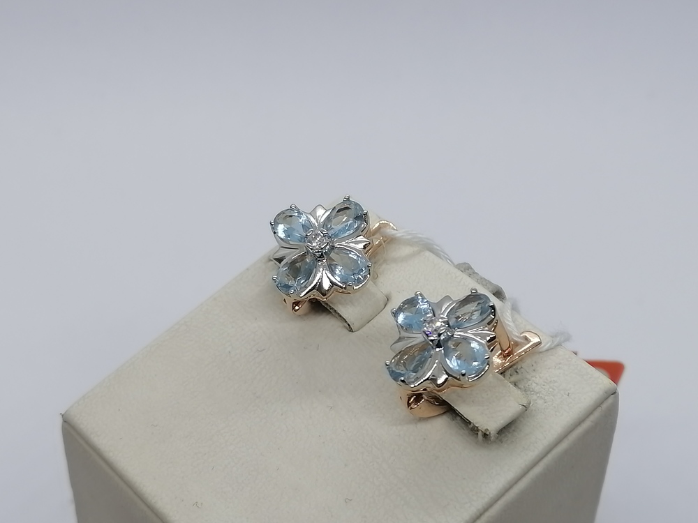 СКМИ585 СЕРЬГИ С КАМНЯМИ (Au 585)