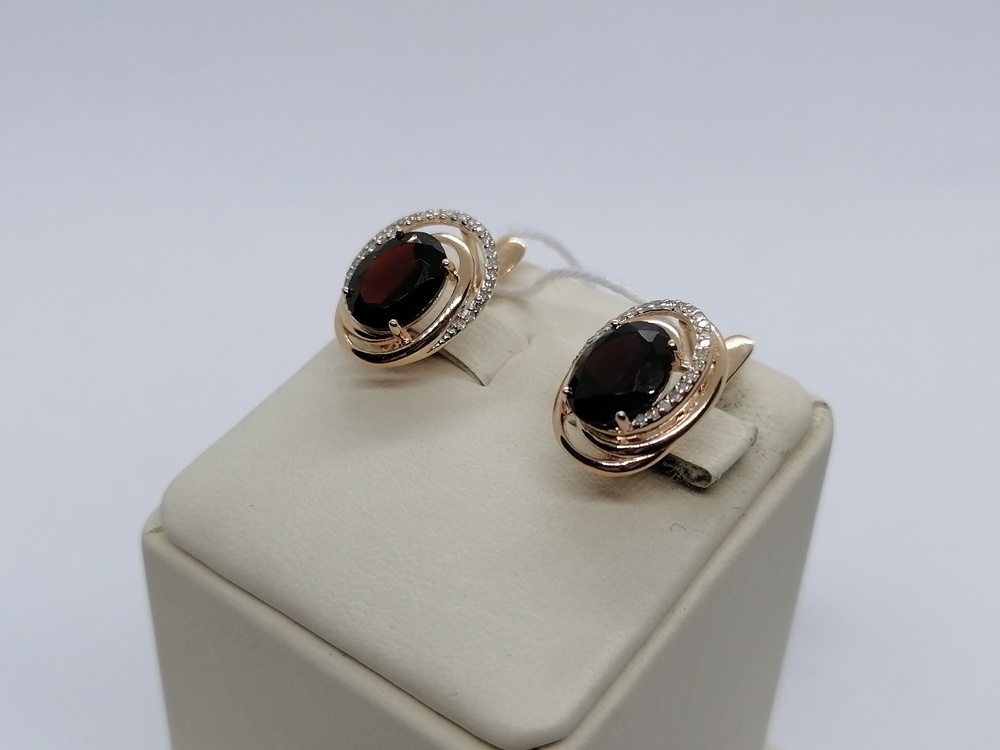 СКМИ585 СЕРЬГИ С КАМНЯМИ (Au 585)