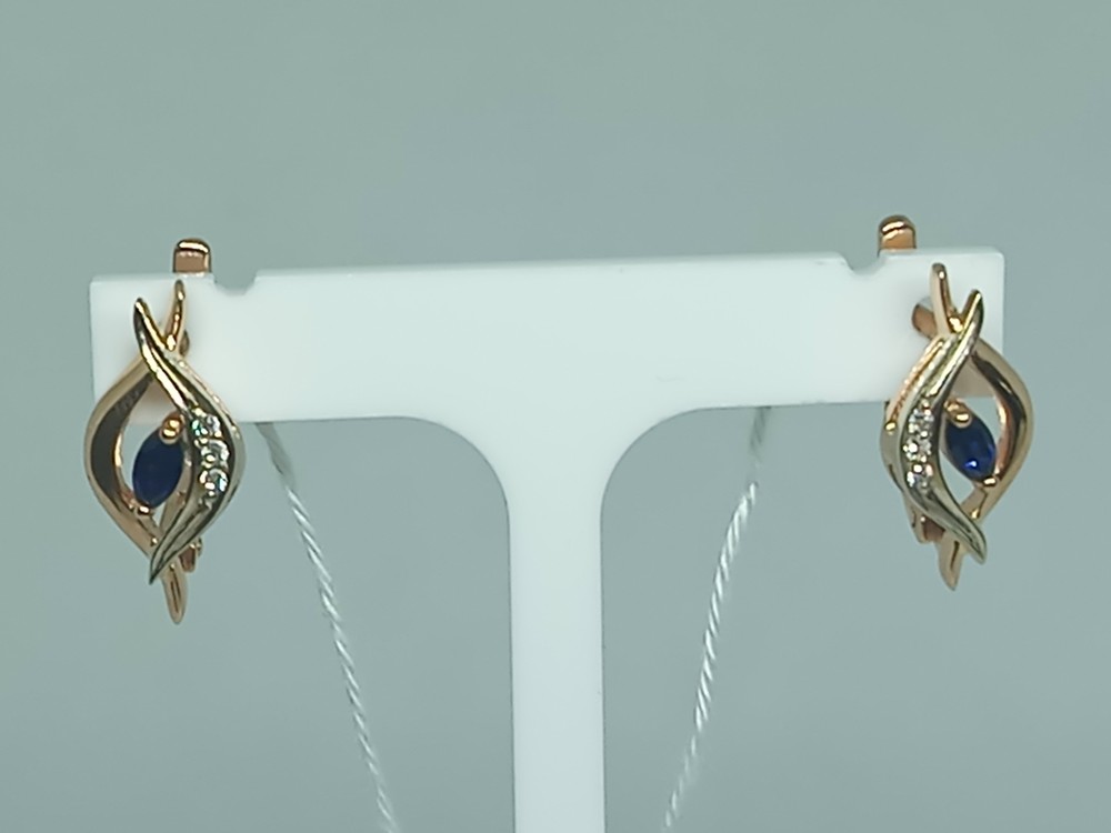 СКМИ585 СЕРЬГИ С КАМНЯМИ (Au 585)