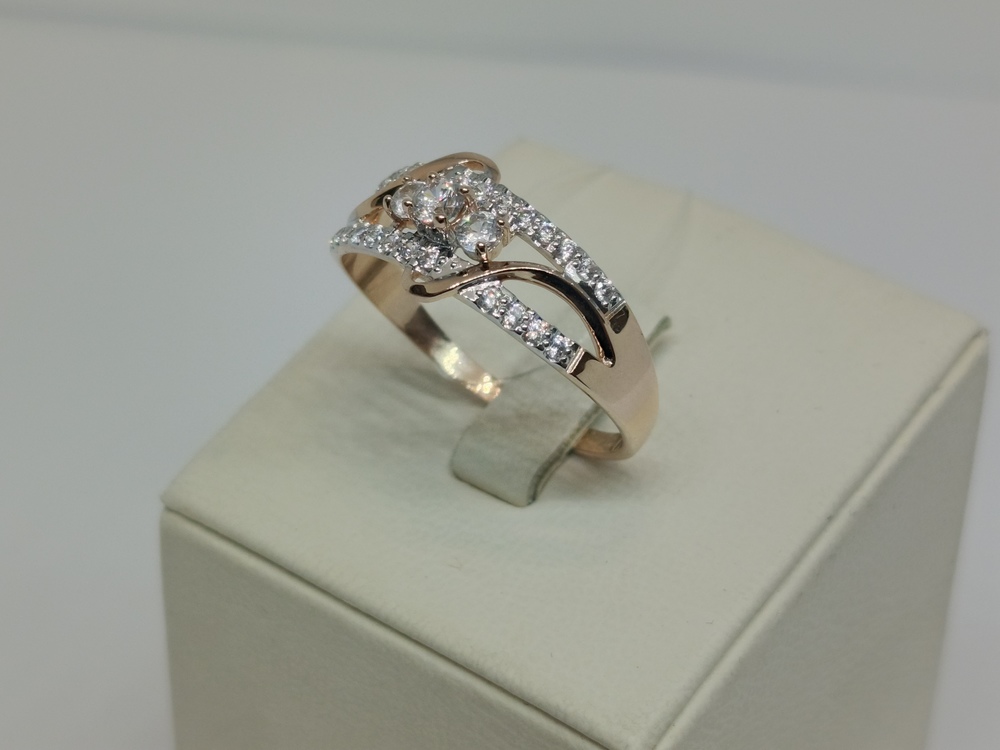 КОЛЬЦО С КАМНЯМИ (Au 585)