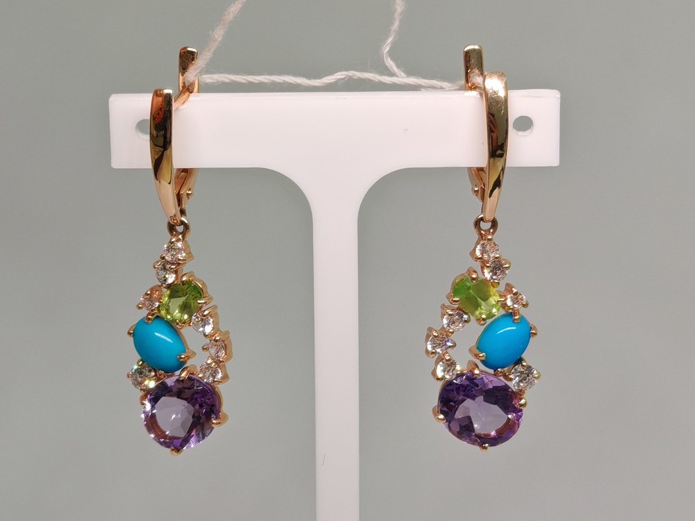 СЕРЬГИ С КАМНЯМИ (Au 585)