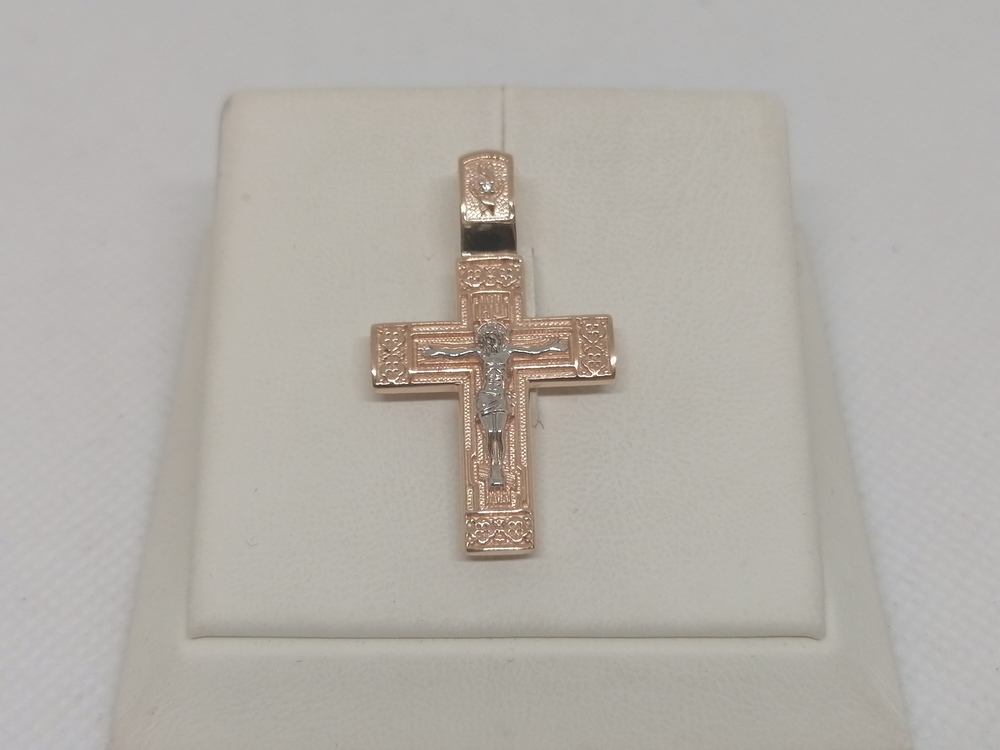 810-00254-10-00-20-00 ПОДВЕСКА КРЕСТ с камнем (Au 585)