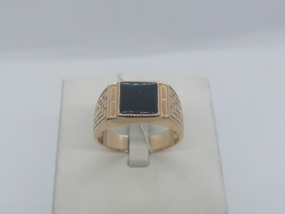 КМ-369_з КОЛЬЦО ПЕЧАТКА с камнем (Au 585)