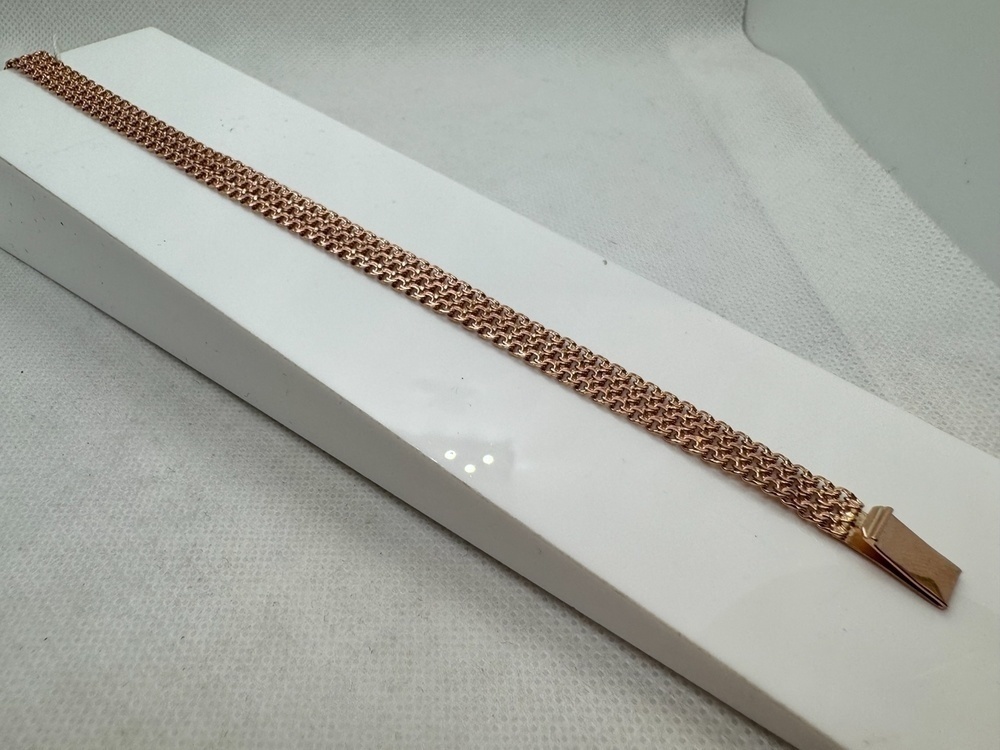 БРАСЛЕТ ПОЛНОВЕСНЫЙ Бисмарк тройной (Au 585)