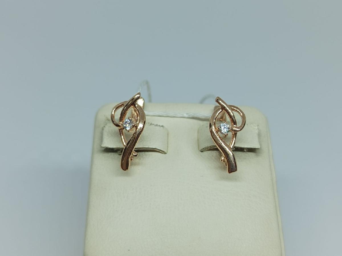 СЕРЬГИ С КАМНЕМ (Au 585)