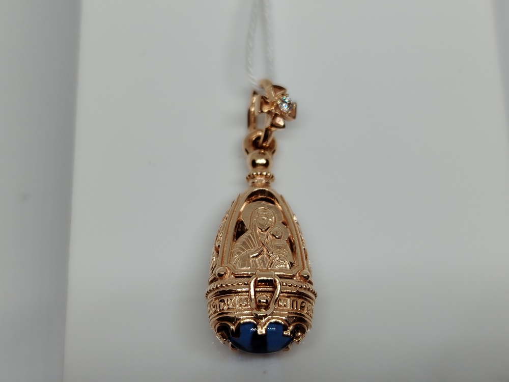 ПОДИКИ585 ПОДВЕСКА ИКОНА С КАМНЯМИ (Au 585)