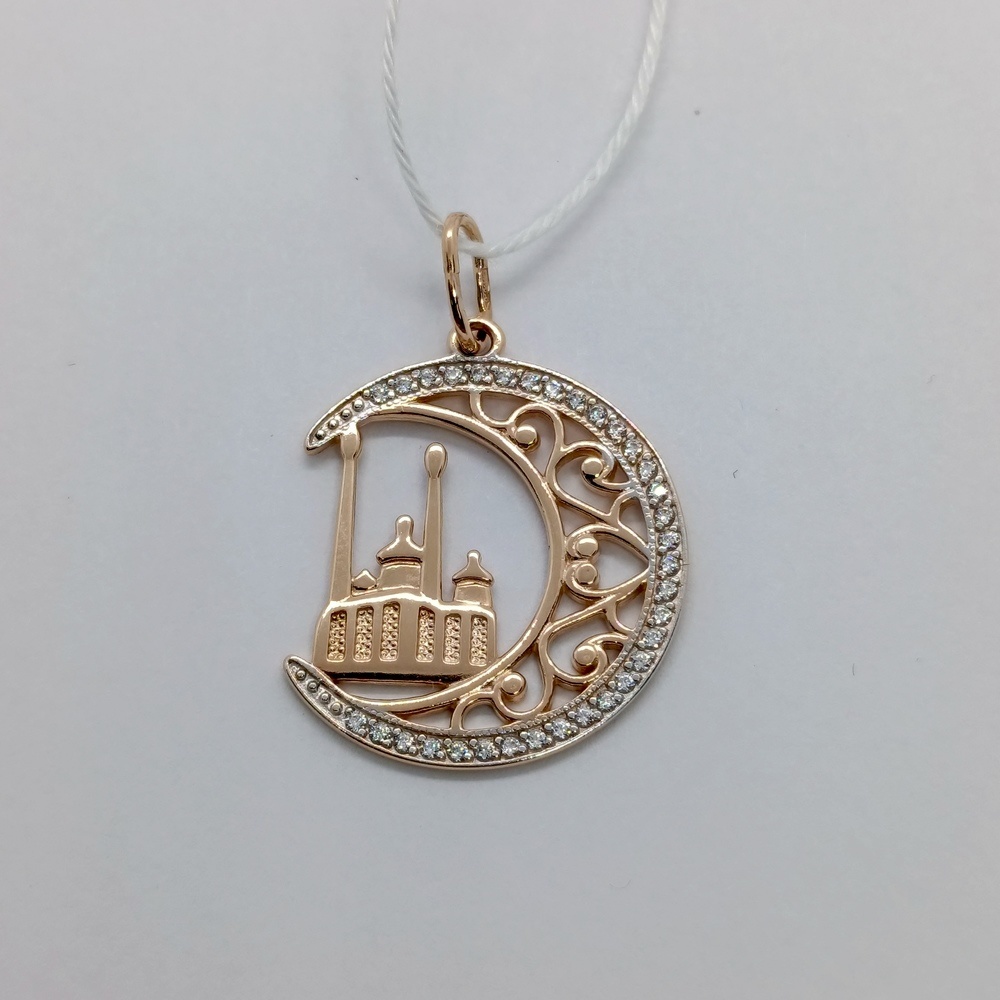 ПОДВЕСКА МЕЧЕТЬ С КАМНЯМИ (Au 585)