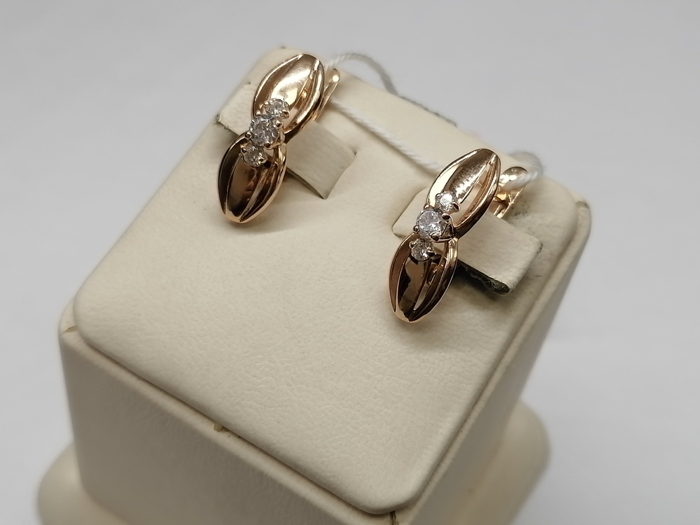 СКМИ585 СЕРЬГИ С КАМНЯМИ (Au 585)