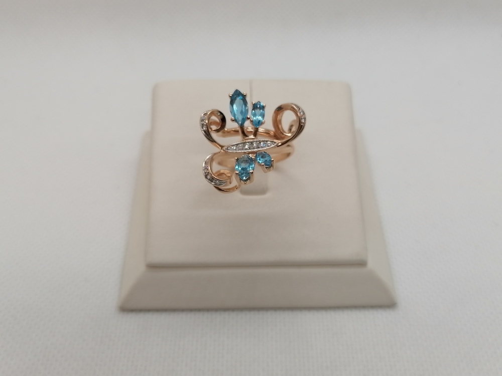 КОЛКМИ585 КОЛЬЦО С КАМНЯМИ (Au 585)