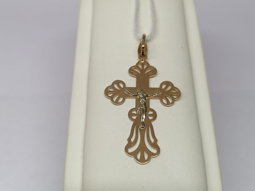 ПОДКБК585 ПОДВЕСКА КРЕСТ БЕЗ КАМНЯ (Au 585)