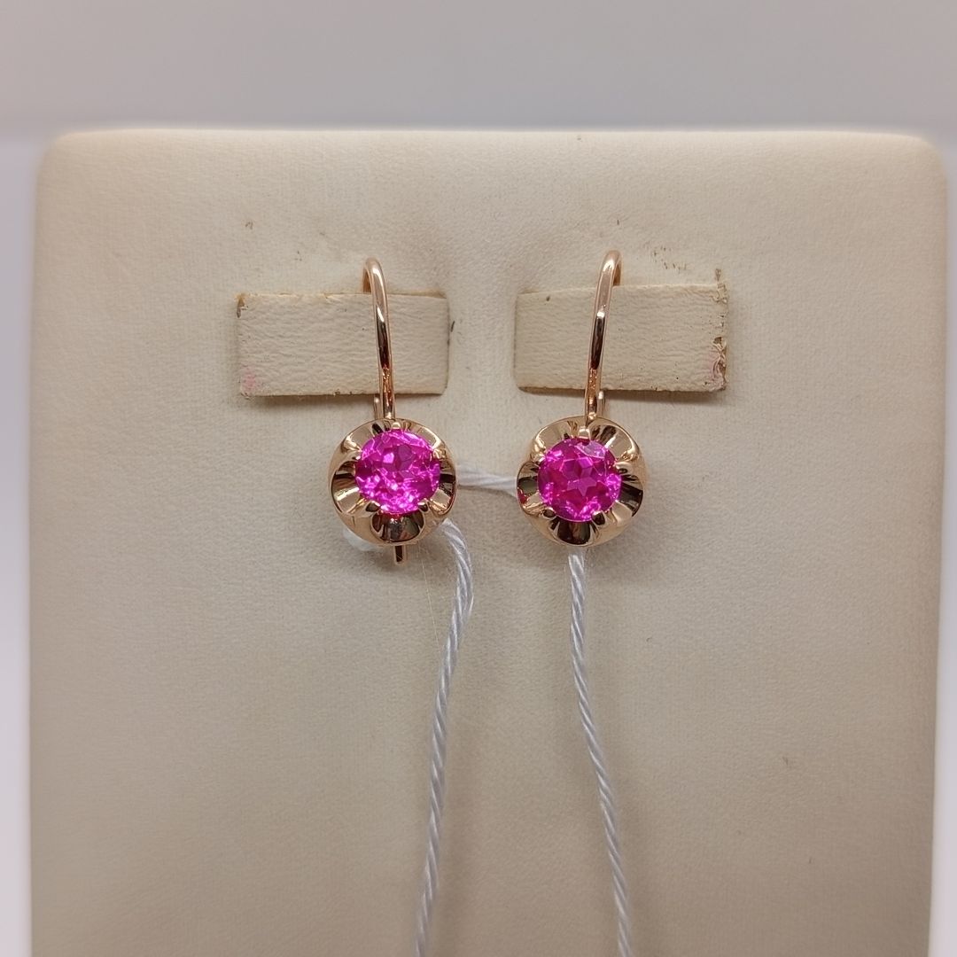 СЕРЬГИ С КАМНЕМ (Au 585)