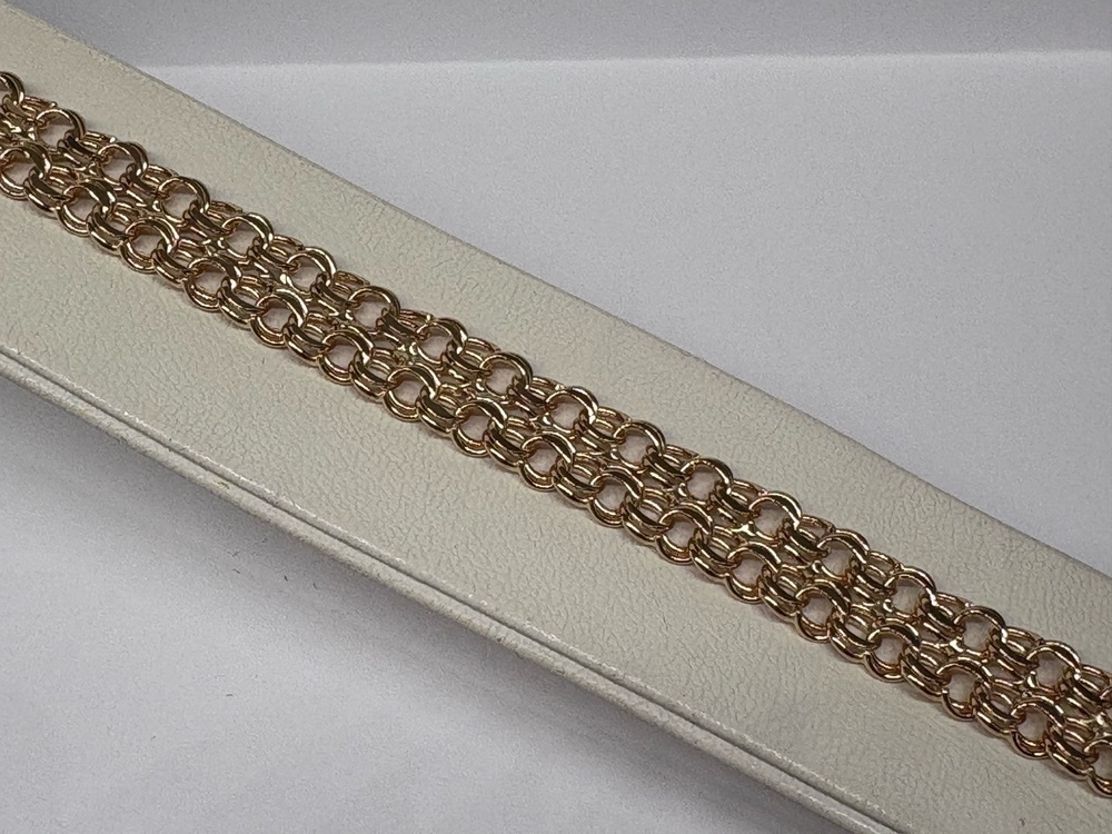 Бисмарк Б70 Двухрядный БРАСЛЕТ ПУСТОТЕЛЫЙ (Au 585)