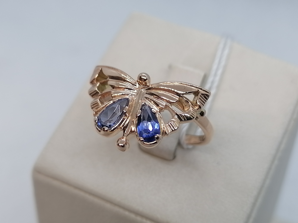 КОЛЬЦО С КАМНЯМИ (Au 585)