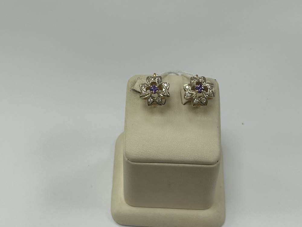 СКМИ585 СЕРЬГИ С КАМНЯМИ (Au 585)