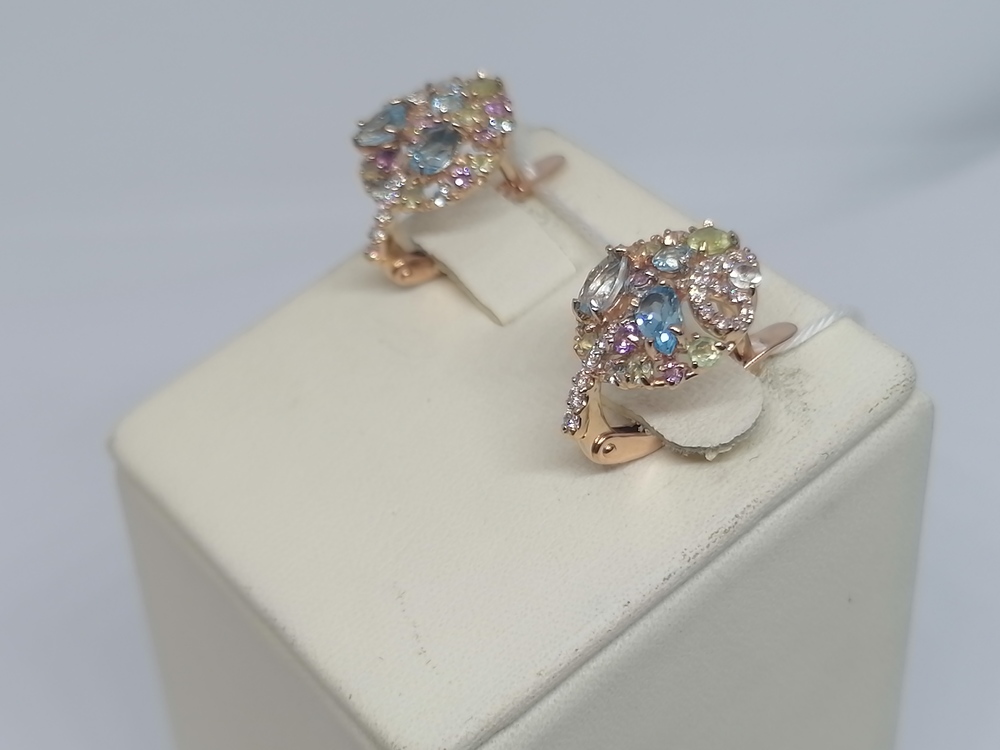 СКМИ585 СЕРЬГИ С КАМНЯМИ (Au 585)