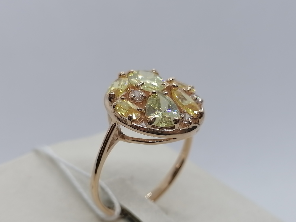 КОЛЬЦО С КАМНЯМИ (Au 585)