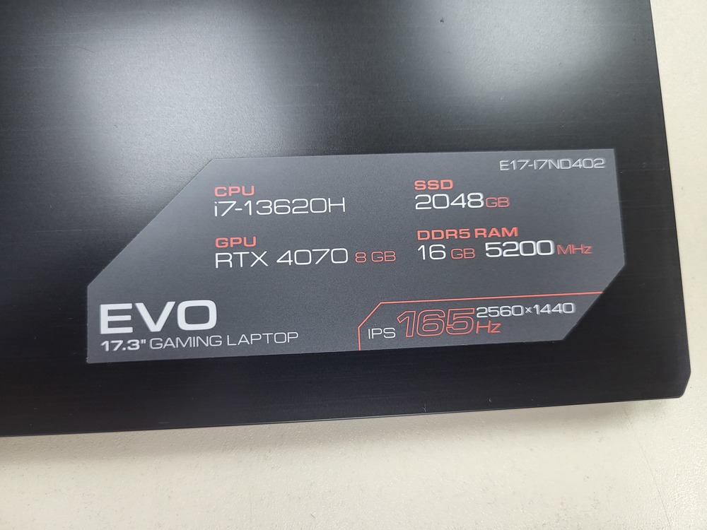 Ноутбук ARDOR Gaming; Core I7-13620H, GeForce RTX 4070, 16 Гб, 2 Tb, Нет