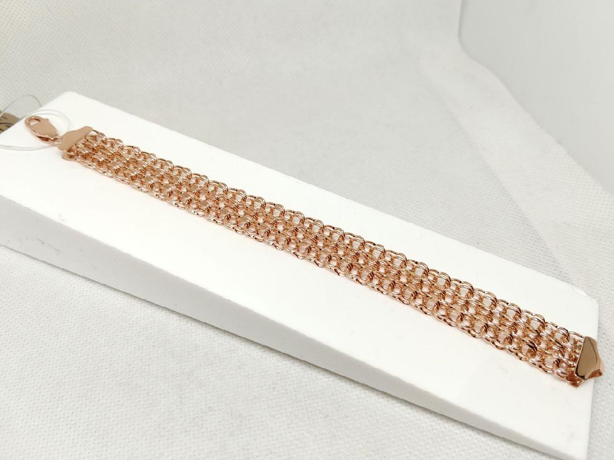 БРАСЛЕТ ПУСТОТЕЛЫЙ Бисмарк тройной (Au 585)