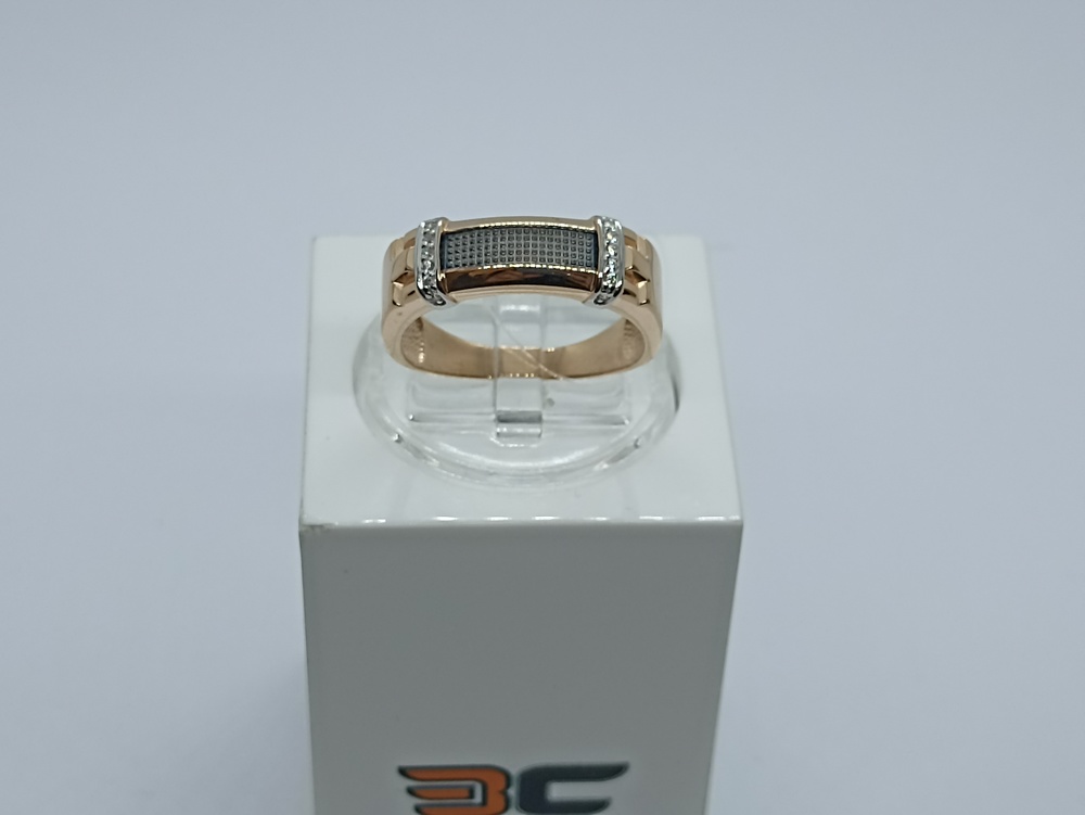 1102397 КОЛЬЦО ПЕЧАТКА с камнями (Au 585)