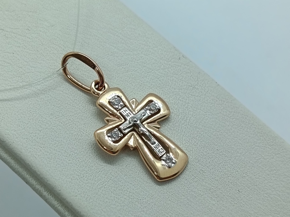 ПОДВЕСКА КРЕСТ с камнями (Au 585)