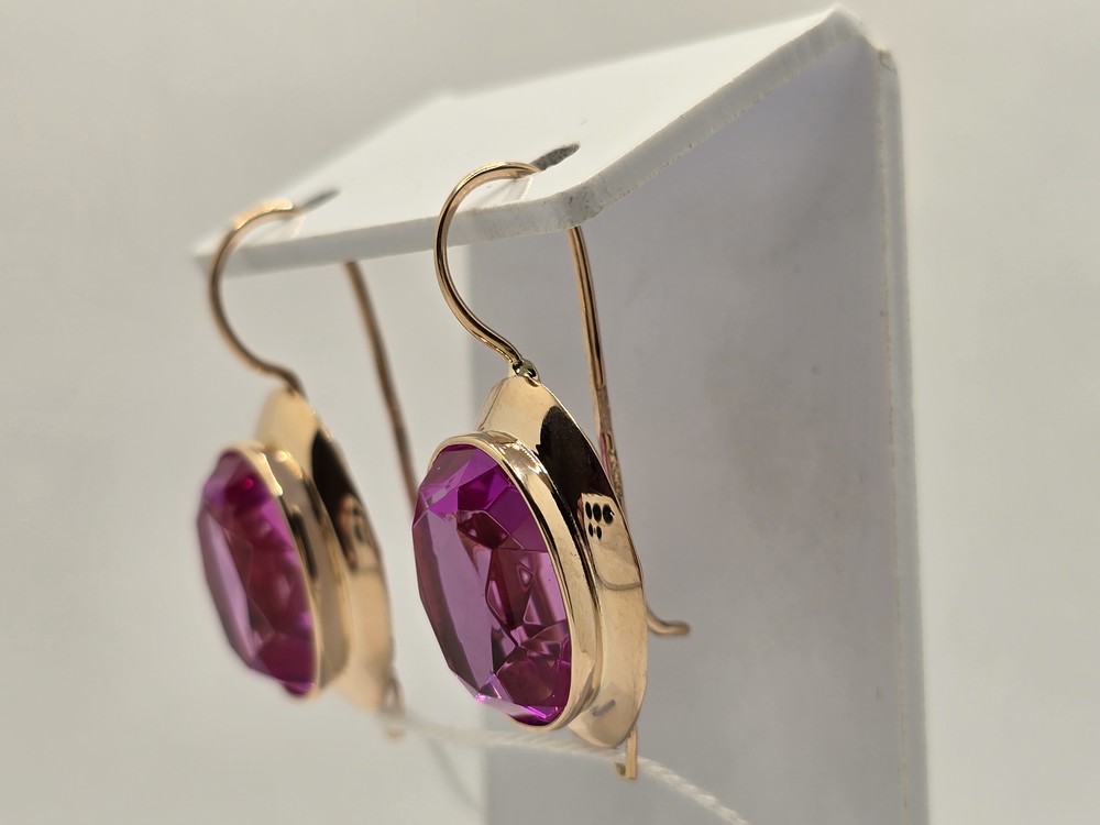 СКМ583 СЕРЬГИ С КАМНЕМ (Au 583)