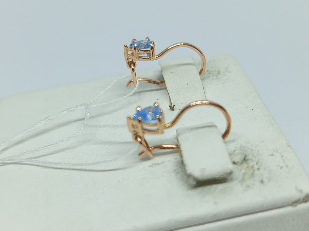 СКМ585 СЕРЬГИ С КАМНЕМ (Au 585)