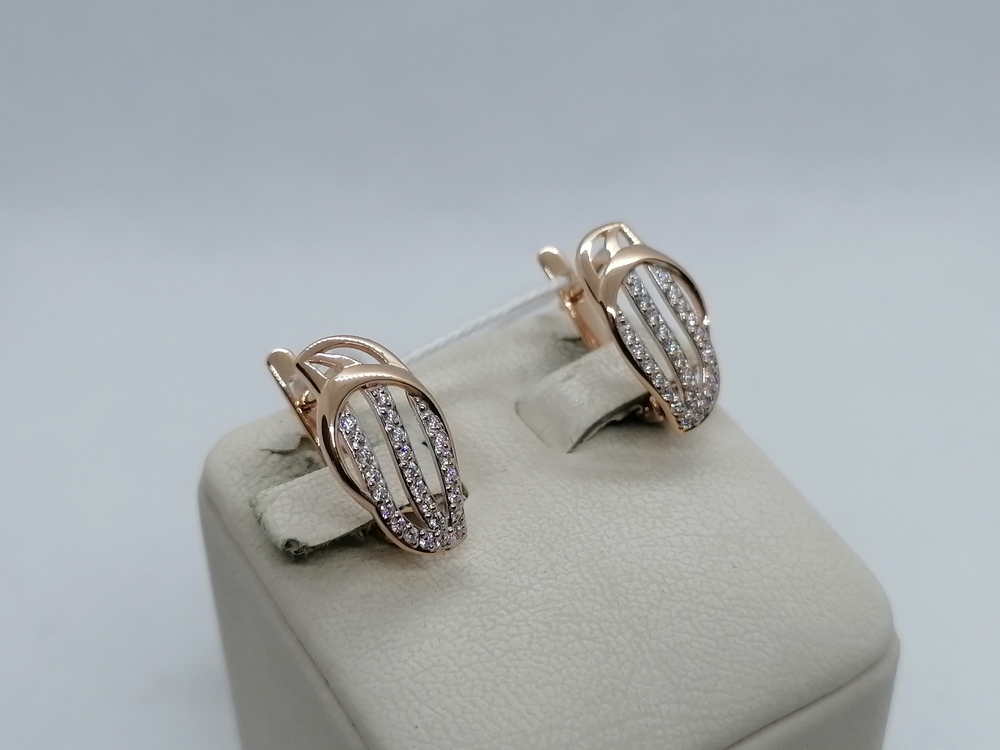 СКМИ585 СЕРЬГИ С КАМНЯМИ (Au 585)