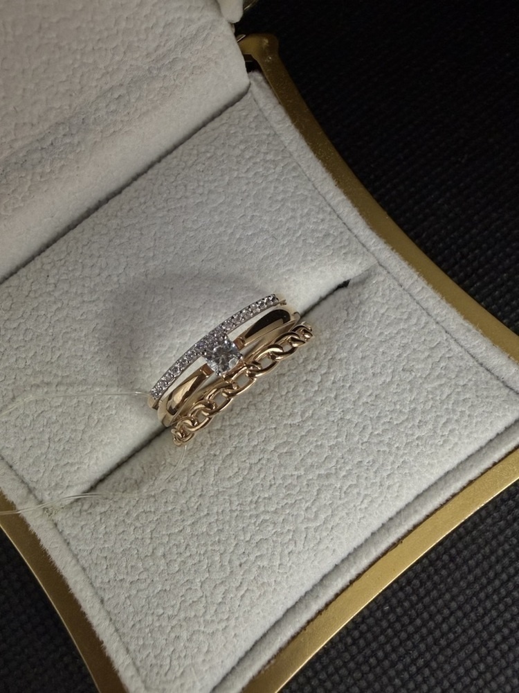 КОЛЬЦО С КАМНЯМИ (Au 585)